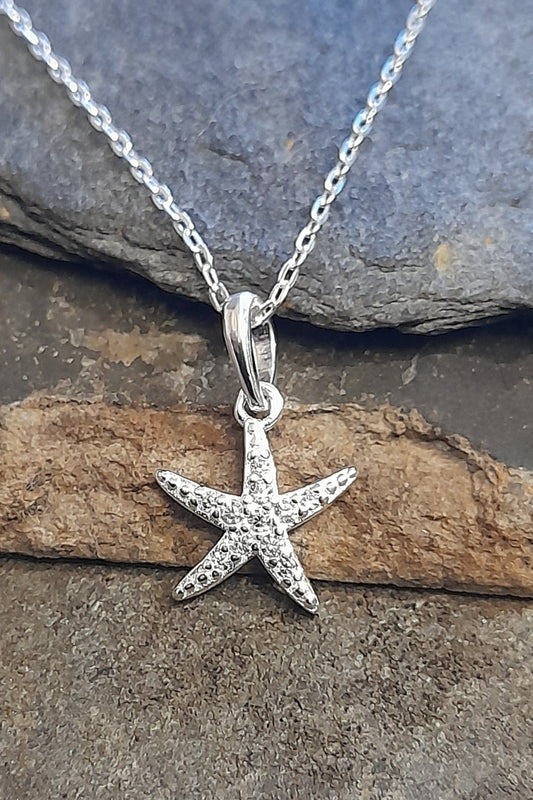 SP497BC - CLEAR CZ STARFISH PENDANT 11MM