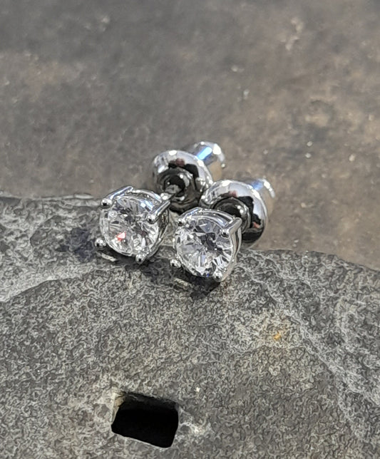SS845B - 4MM WATERPROOF CZ PLATED STUD